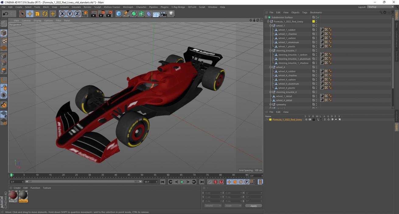 3D model Formula 1 2022 Red Livery