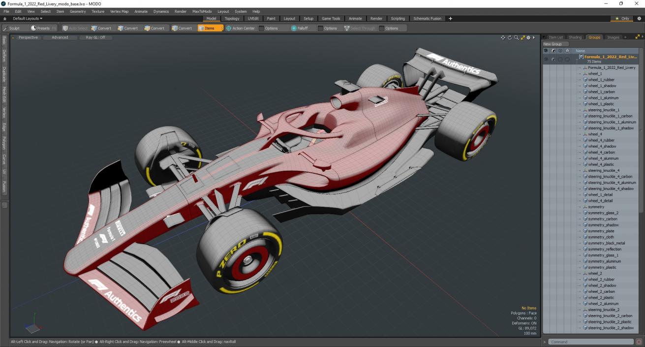 3D model Formula 1 2022 Red Livery