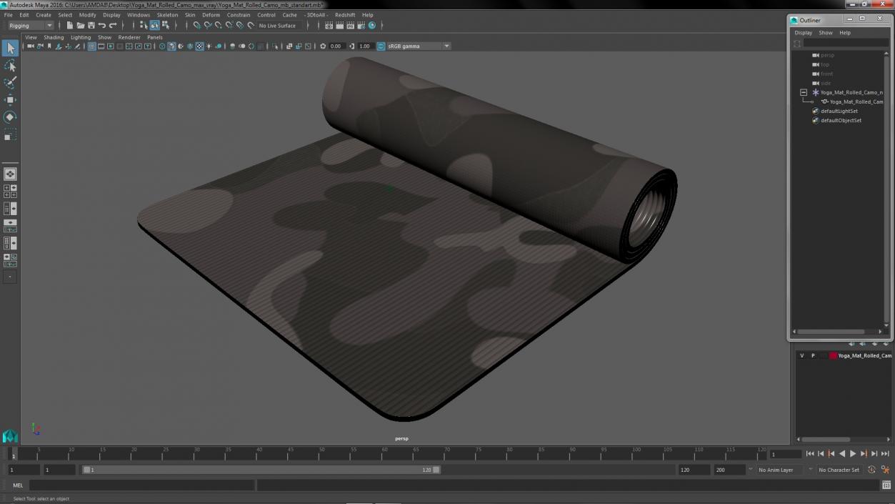 3D model Yoga Mat Rolled Camo