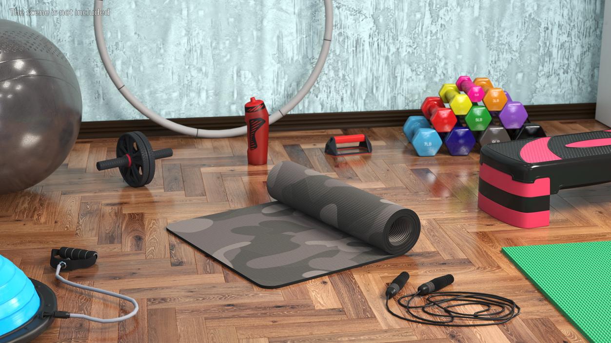 3D model Yoga Mat Rolled Camo