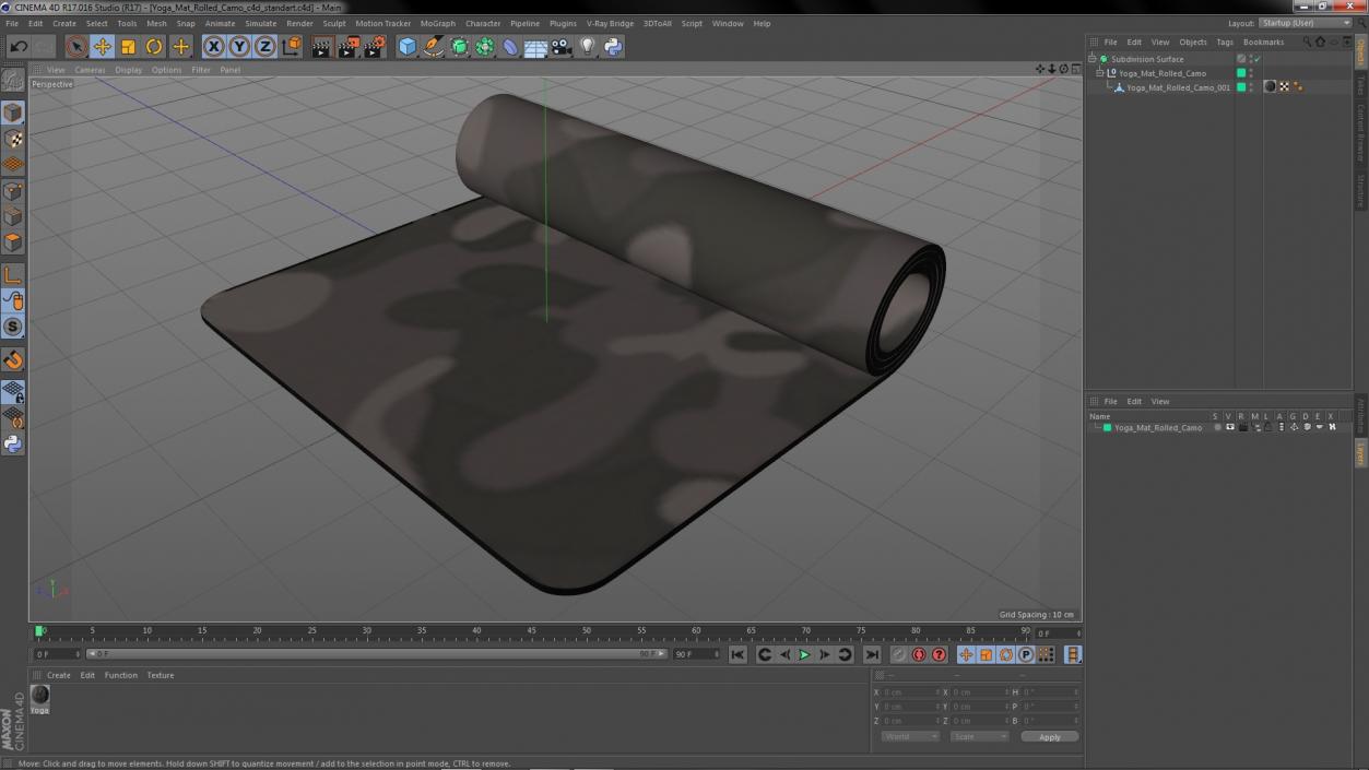 3D model Yoga Mat Rolled Camo