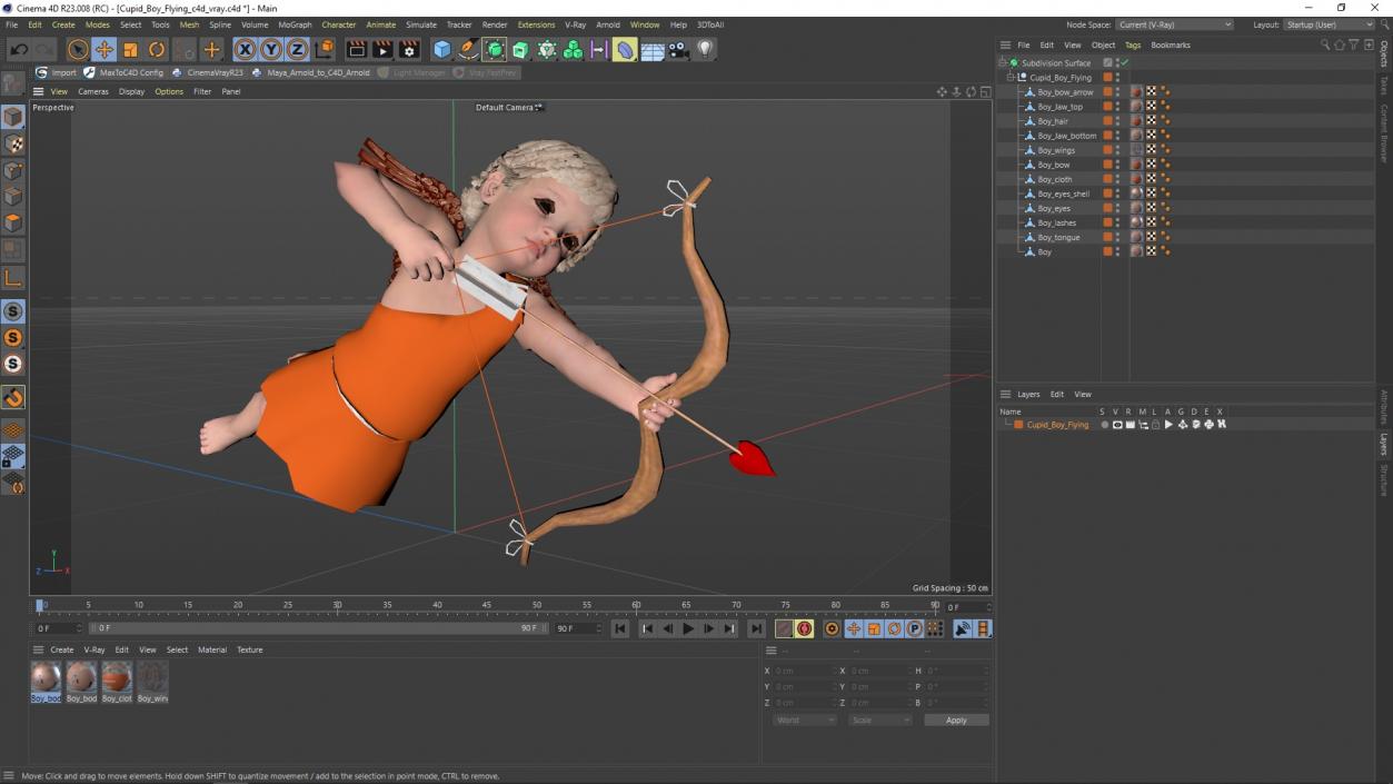 3D Cupid Boy Flying