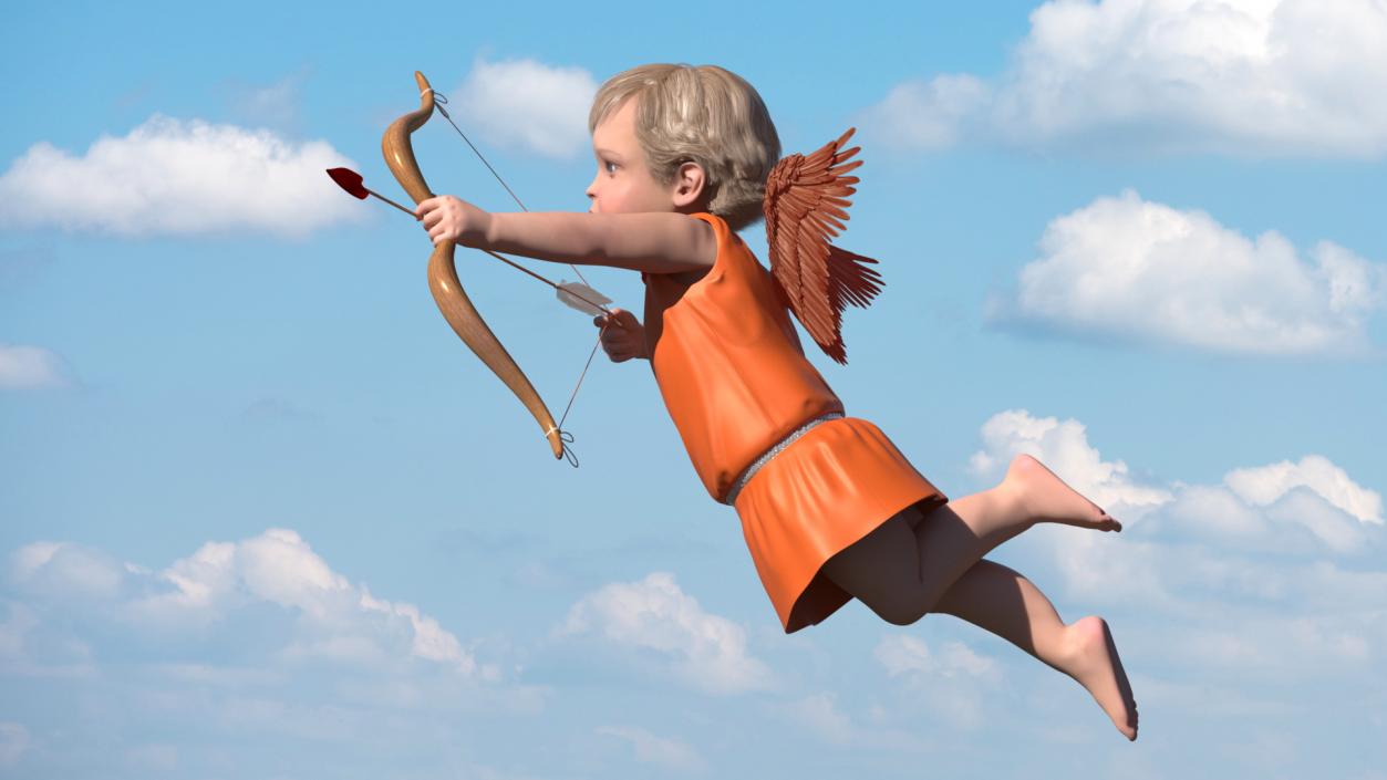 3D Cupid Boy Flying