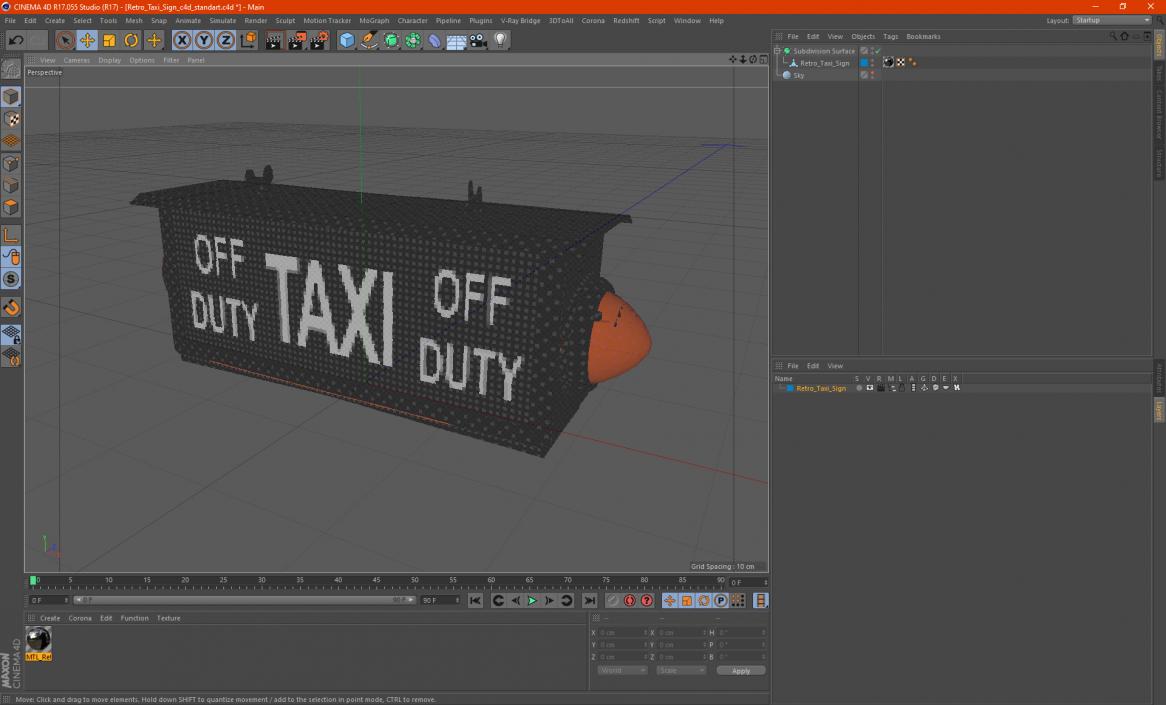 3D model Retro Taxi Sign