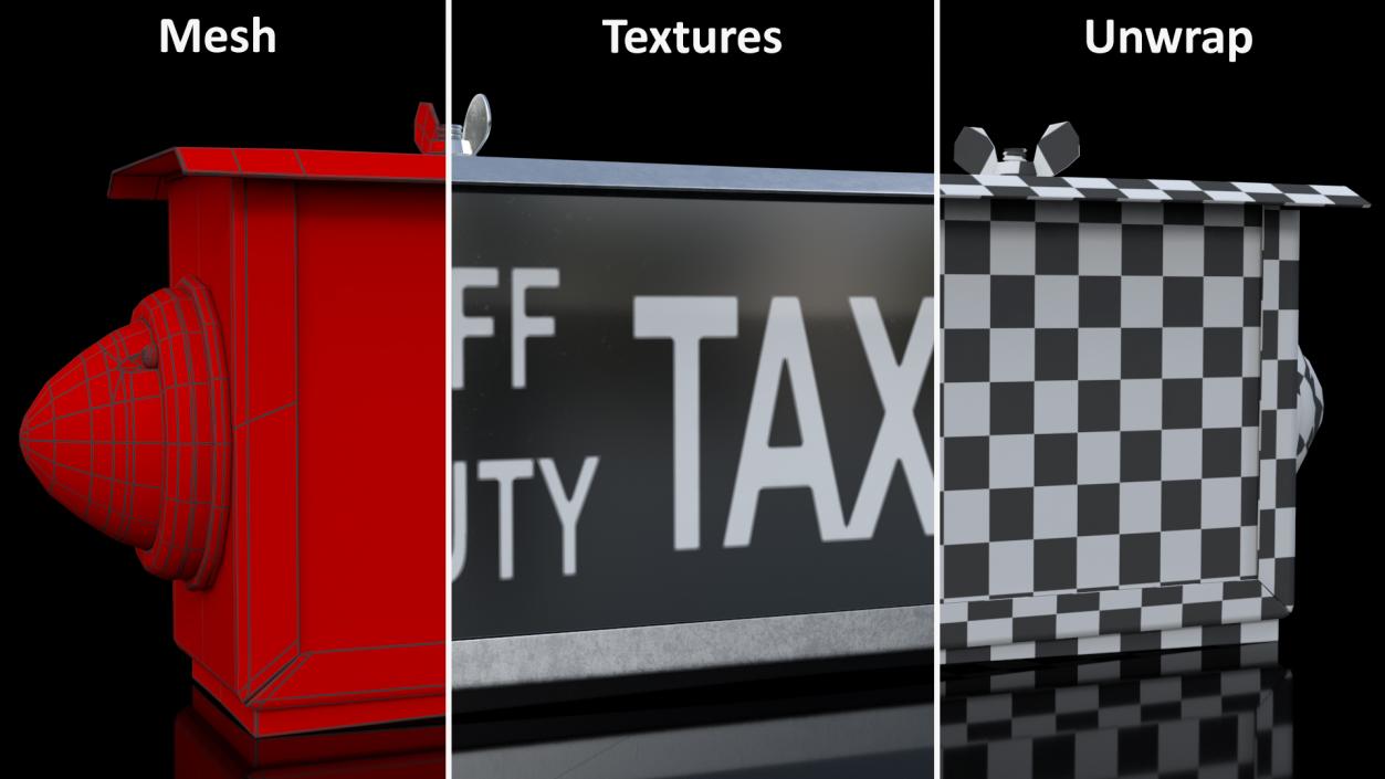 3D model Retro Taxi Sign