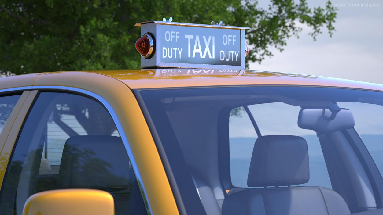 3D model Retro Taxi Sign