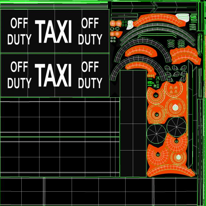 3D model Retro Taxi Sign