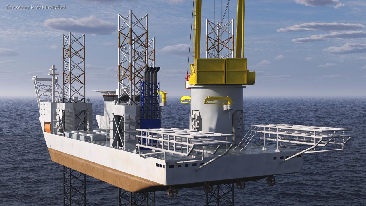 3D Self-Lifting Floating Construction Vessel