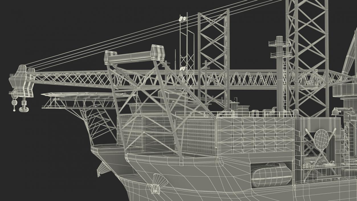 3D Self-Lifting Floating Construction Vessel