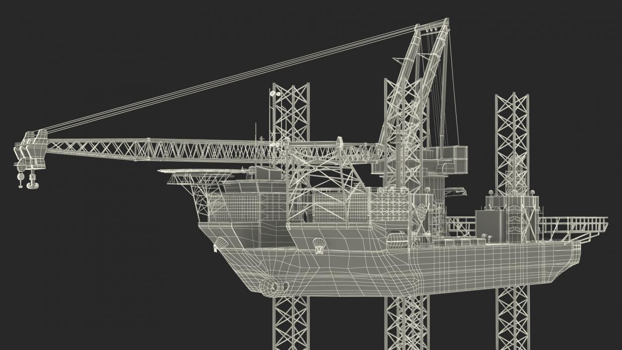 3D Self-Lifting Floating Construction Vessel