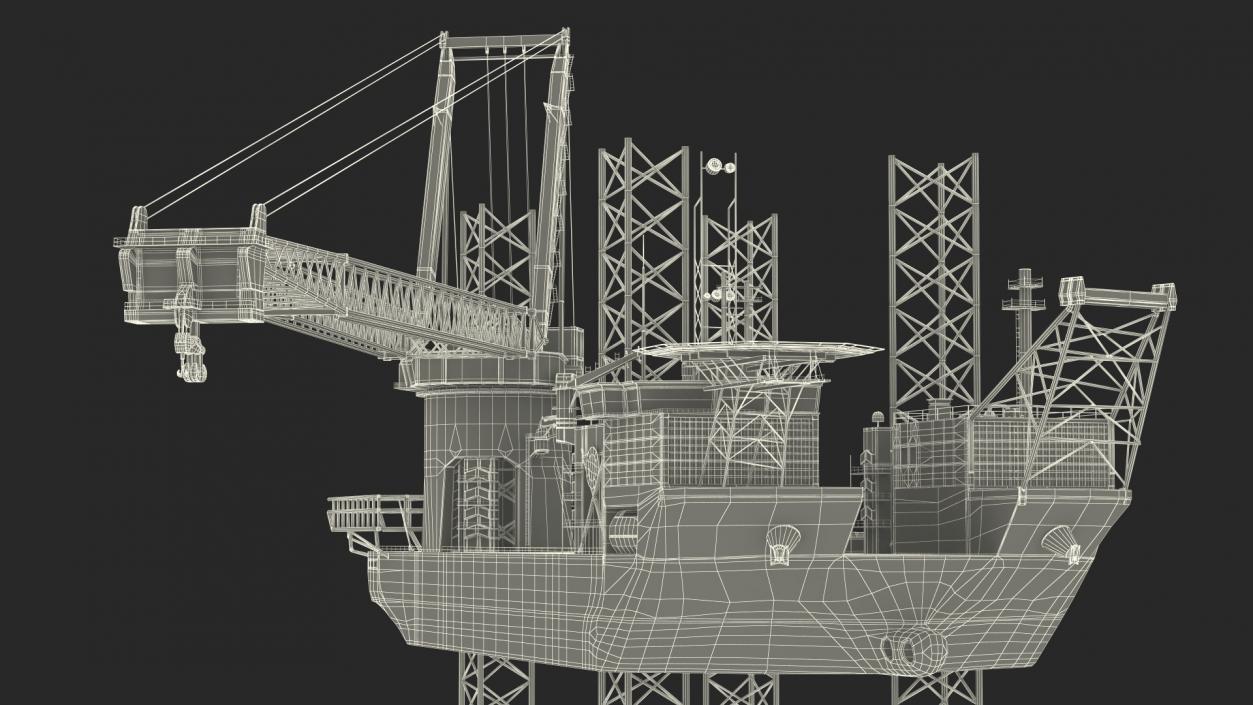 3D Self-Lifting Floating Construction Vessel