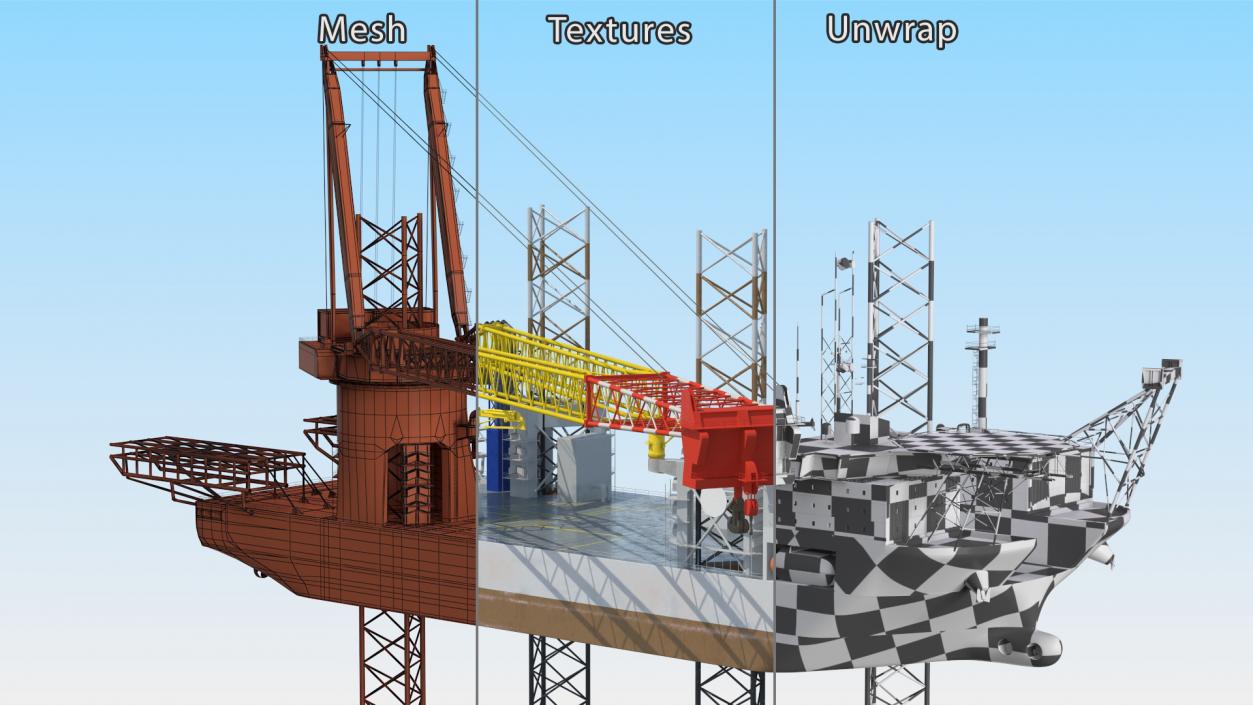 3D Self-Lifting Floating Construction Vessel