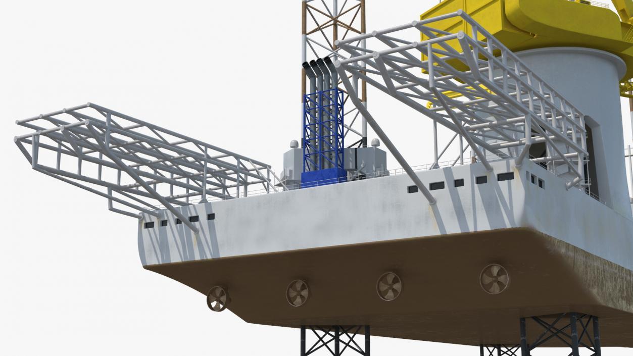 3D Self-Lifting Floating Construction Vessel