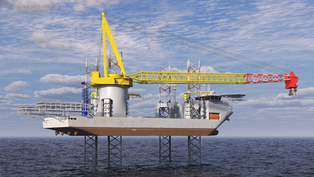 3D Self-Lifting Floating Construction Vessel