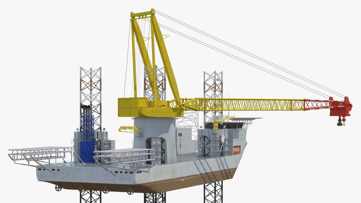 3D Self-Lifting Floating Construction Vessel