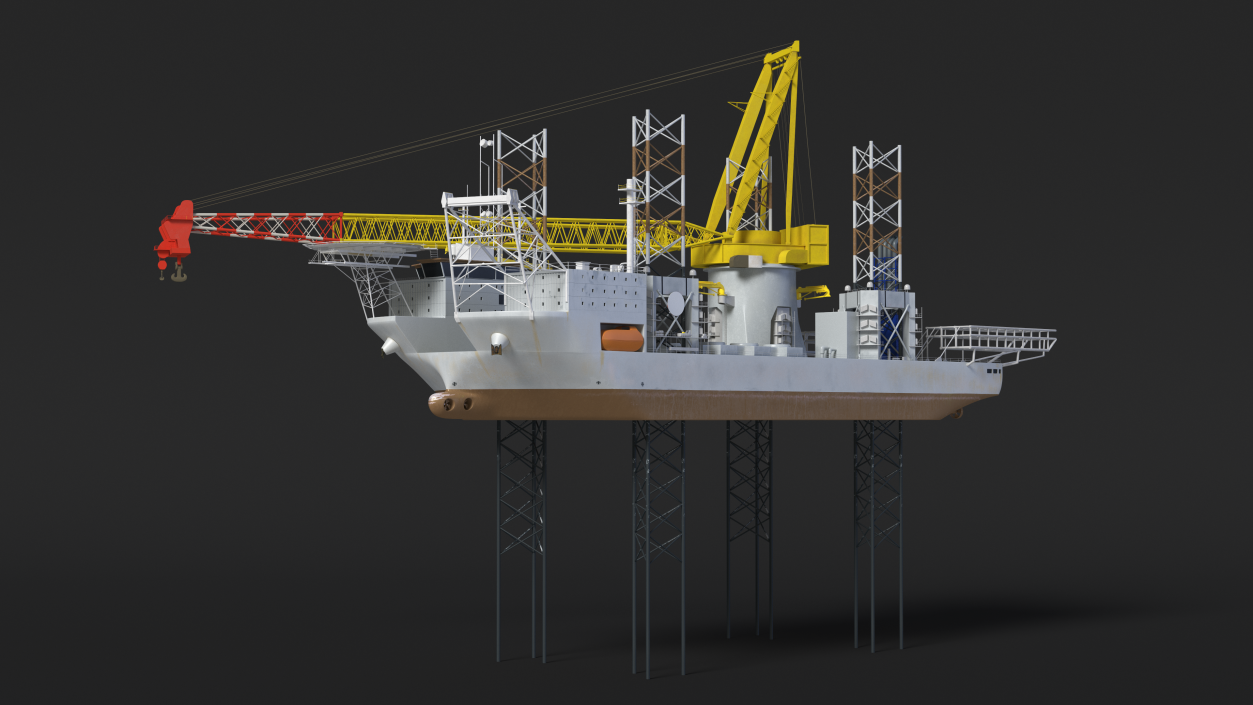 3D Self-Lifting Floating Construction Vessel