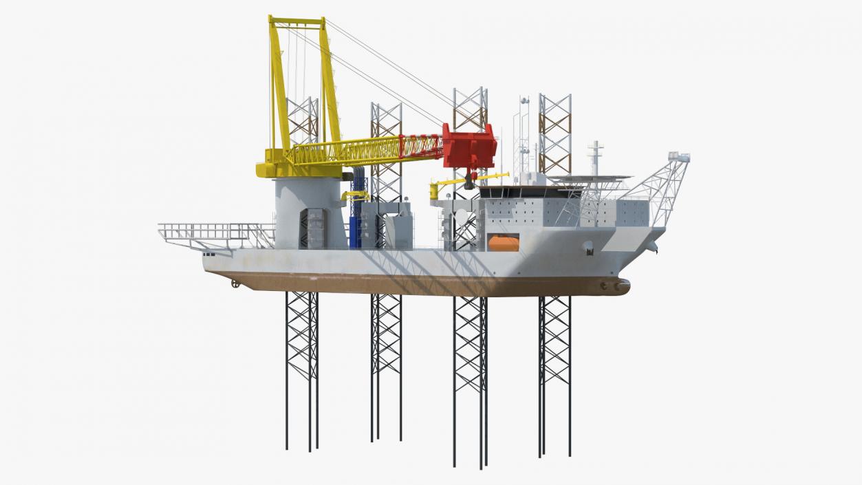 3D Self-Lifting Floating Construction Vessel