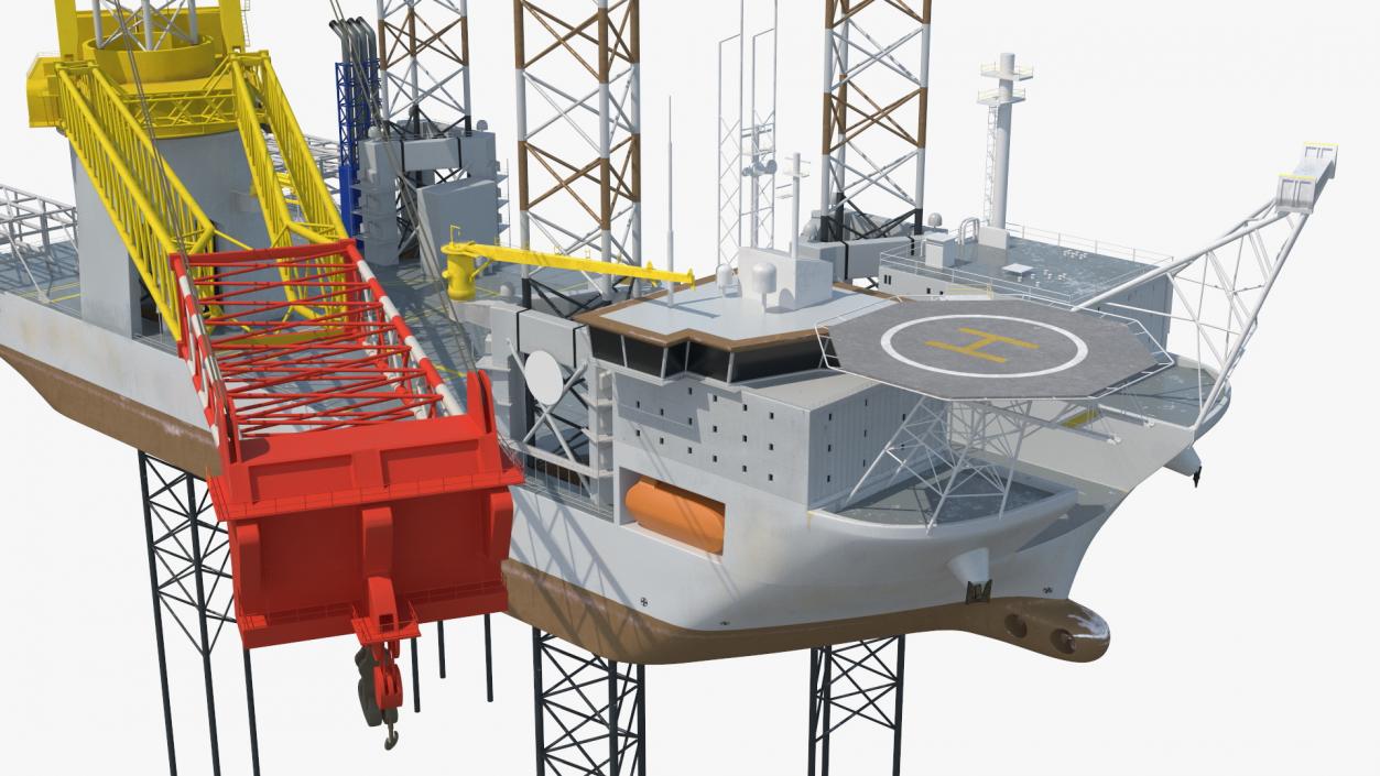 3D Self-Lifting Floating Construction Vessel