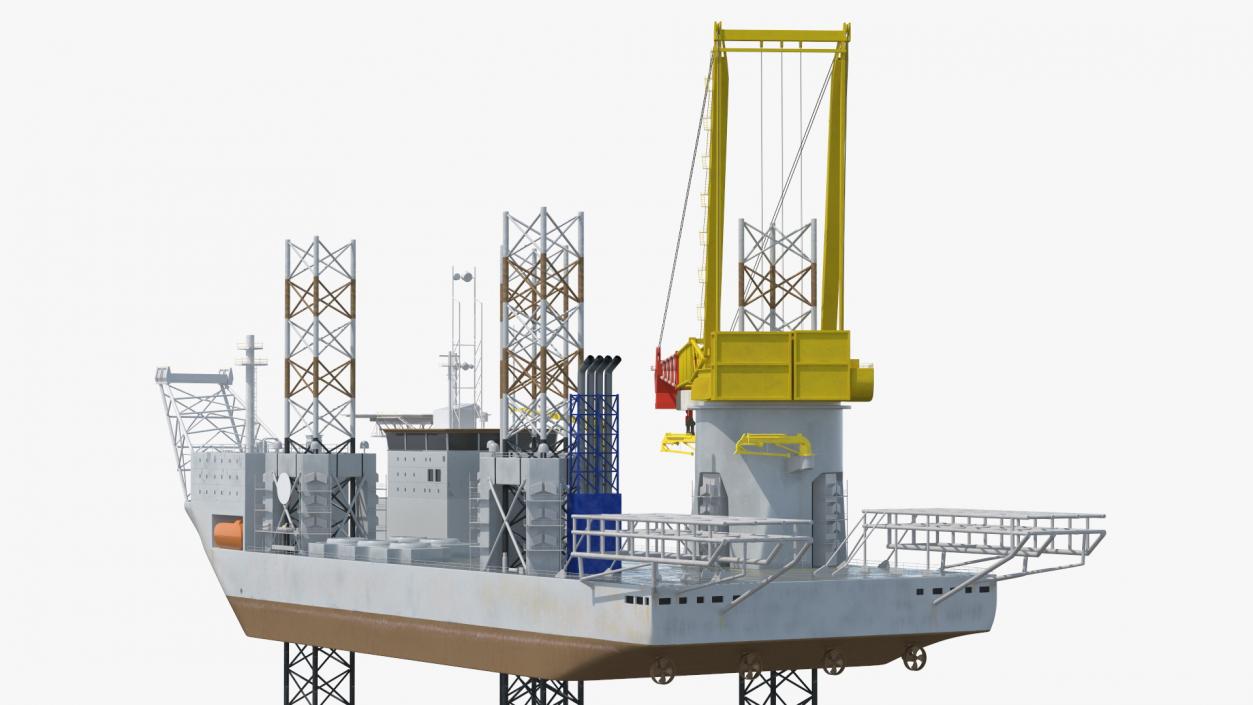 3D Self-Lifting Floating Construction Vessel