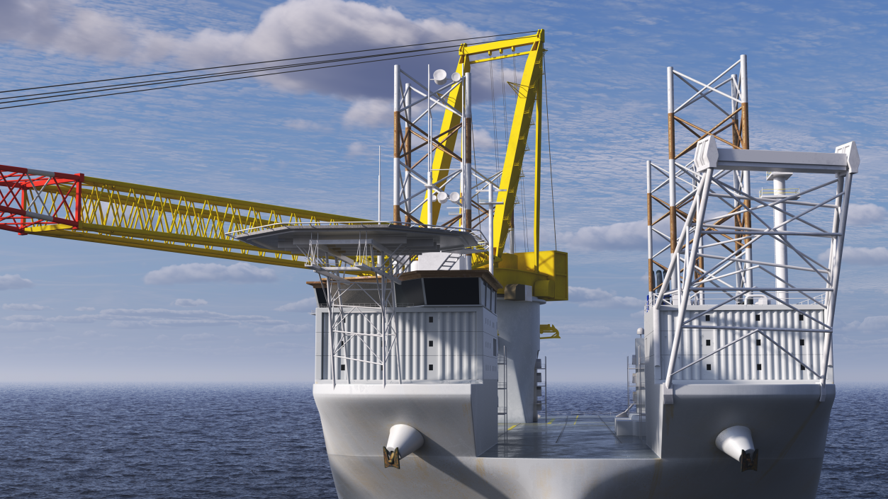 3D Self-Lifting Floating Construction Vessel