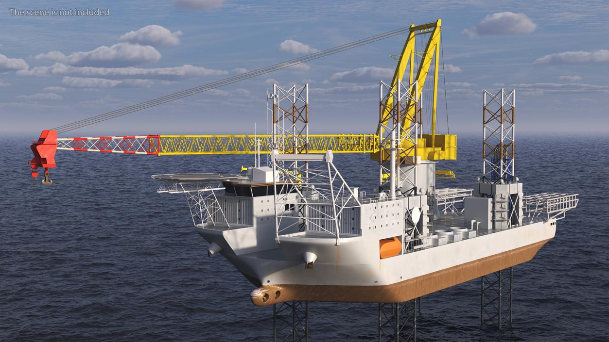 3D Self-Lifting Floating Construction Vessel