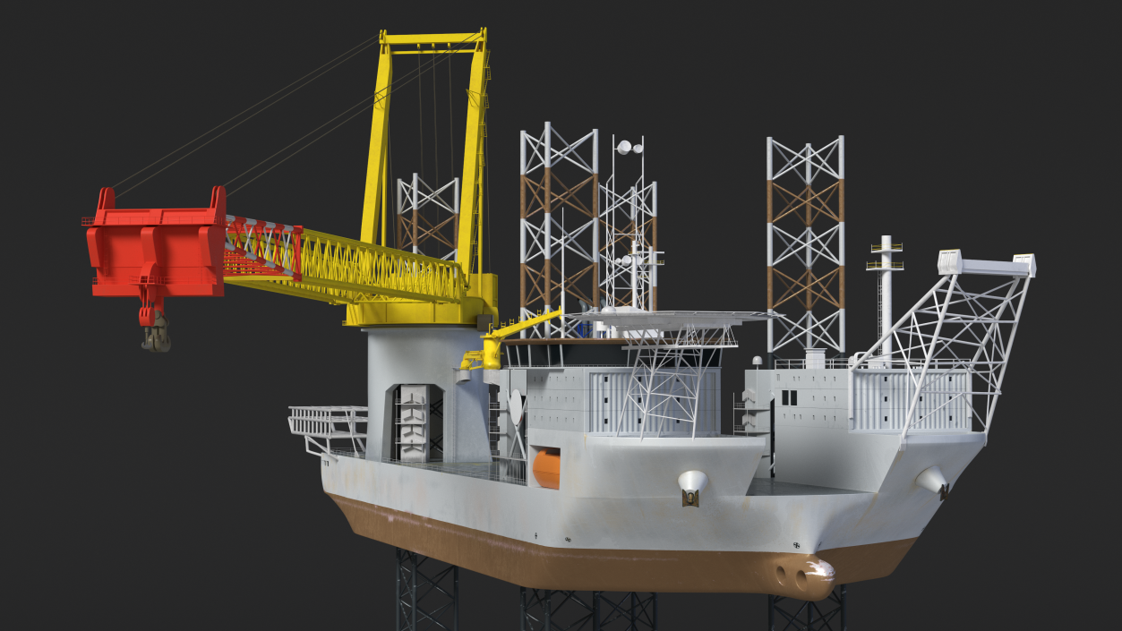 3D Self-Lifting Floating Construction Vessel