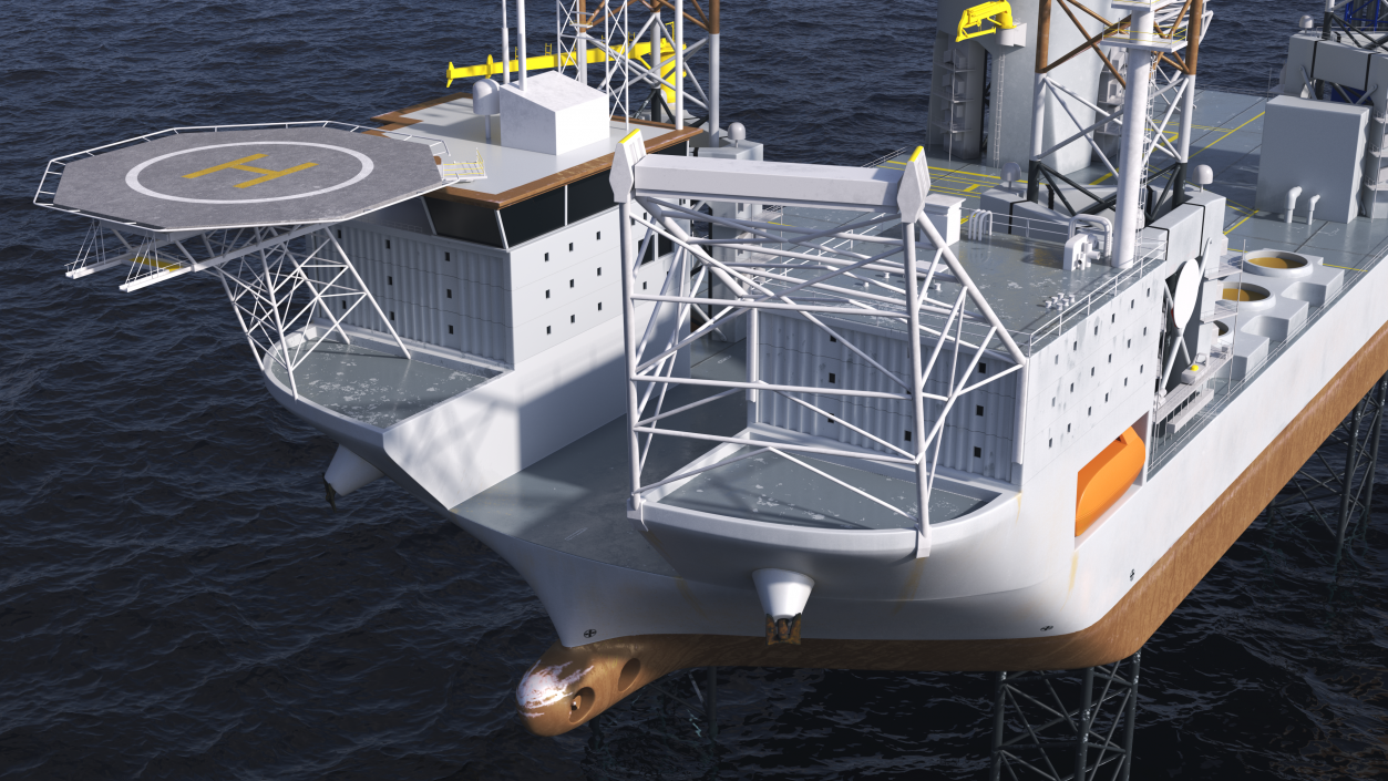 3D Self-Lifting Floating Construction Vessel