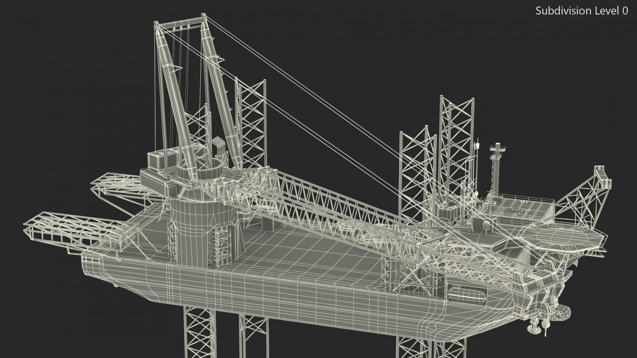 3D Self-Lifting Floating Construction Vessel