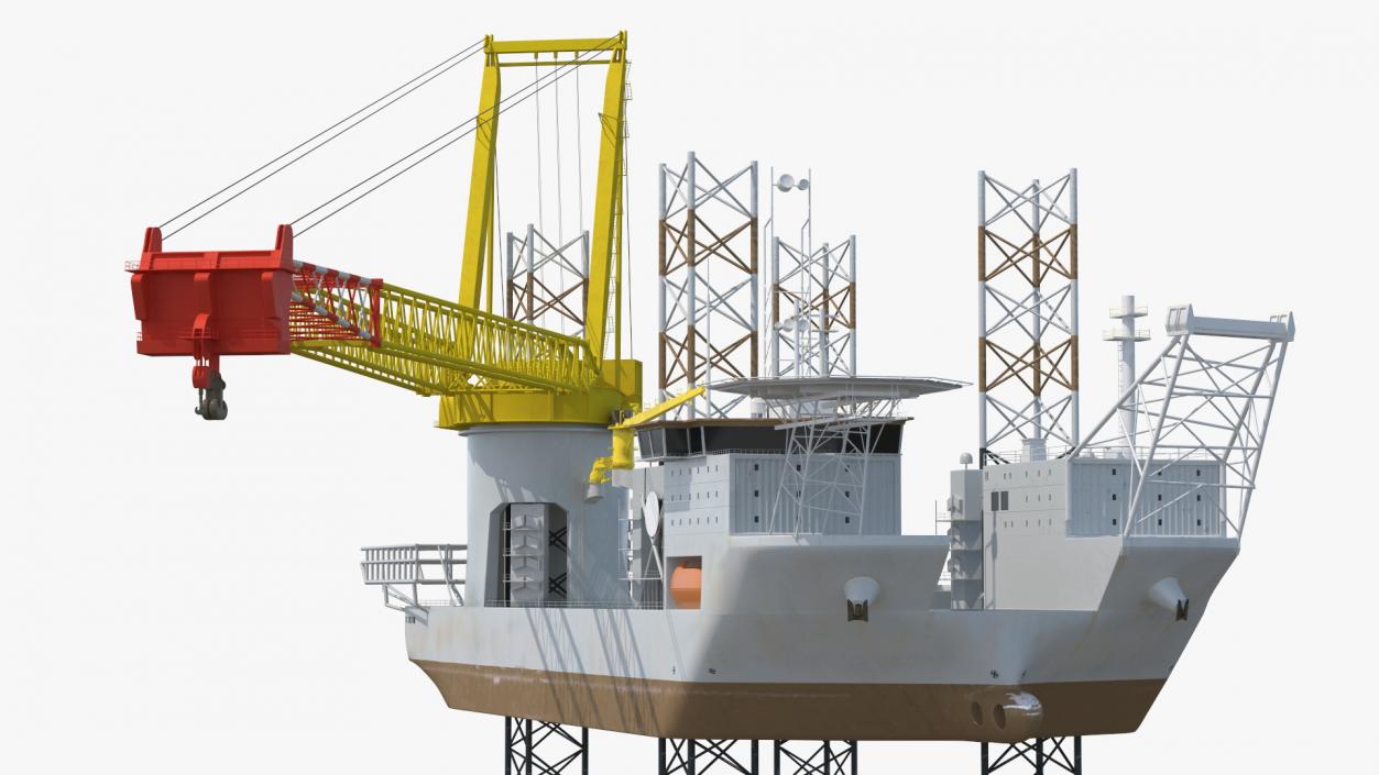 3D Self-Lifting Floating Construction Vessel