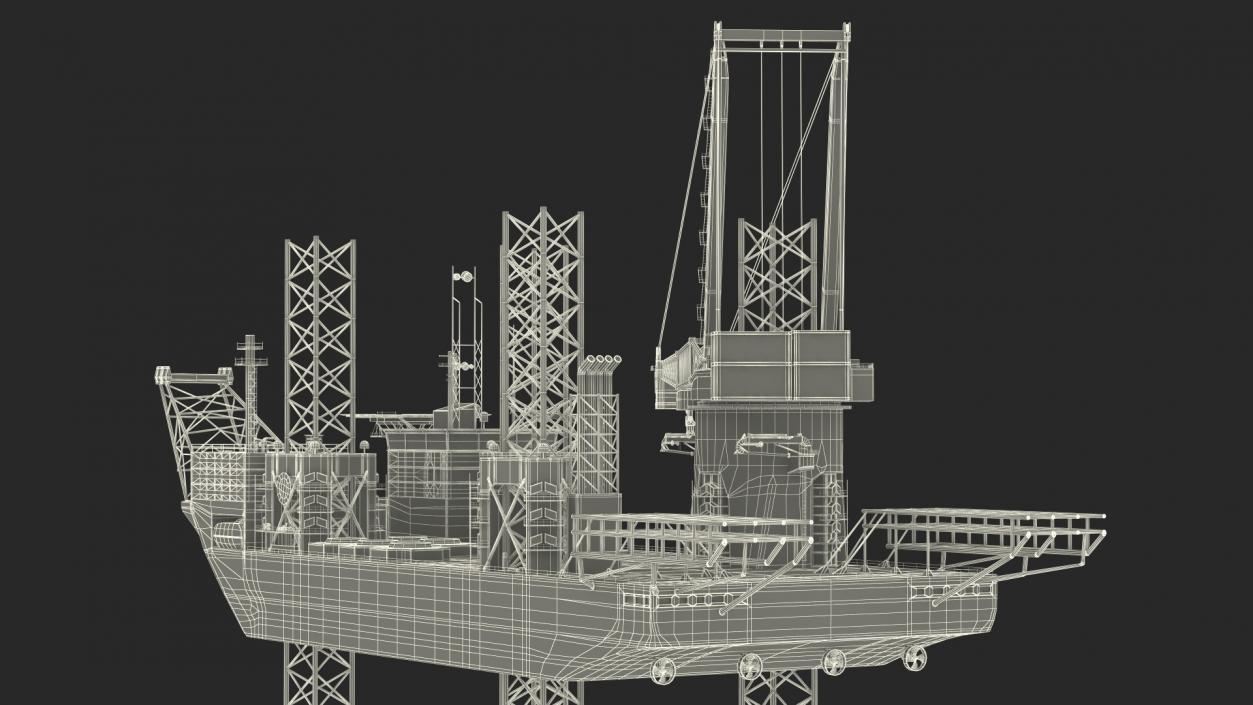 3D Self-Lifting Floating Construction Vessel