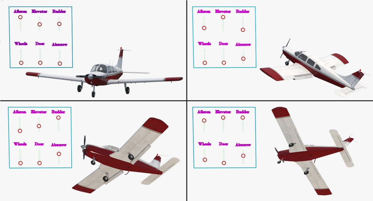 Personal Propeller Aircraft Generic Rigged 3D