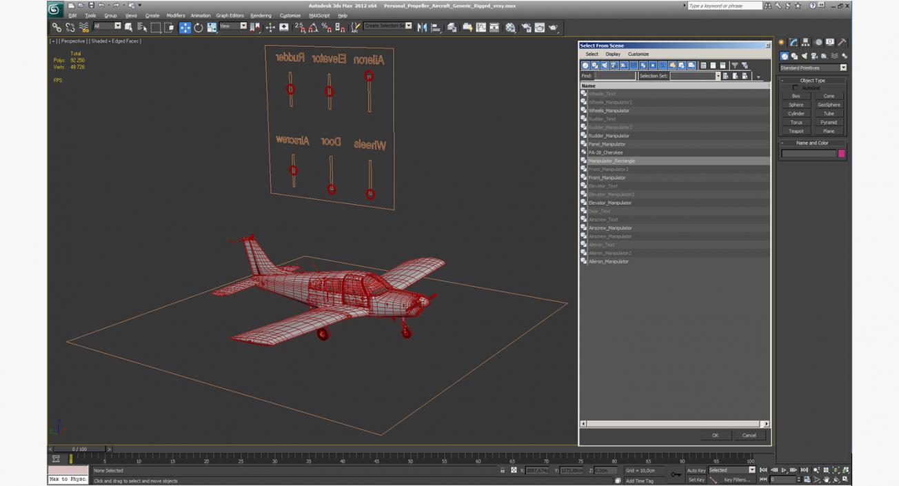 Personal Propeller Aircraft Generic Rigged 3D