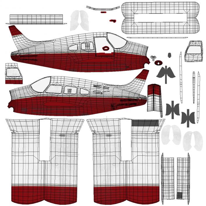 Personal Propeller Aircraft Generic Rigged 3D