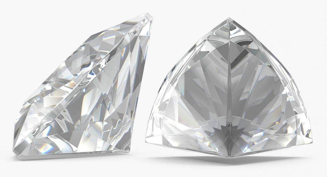 3D model Trillion Cut Diamonds Set