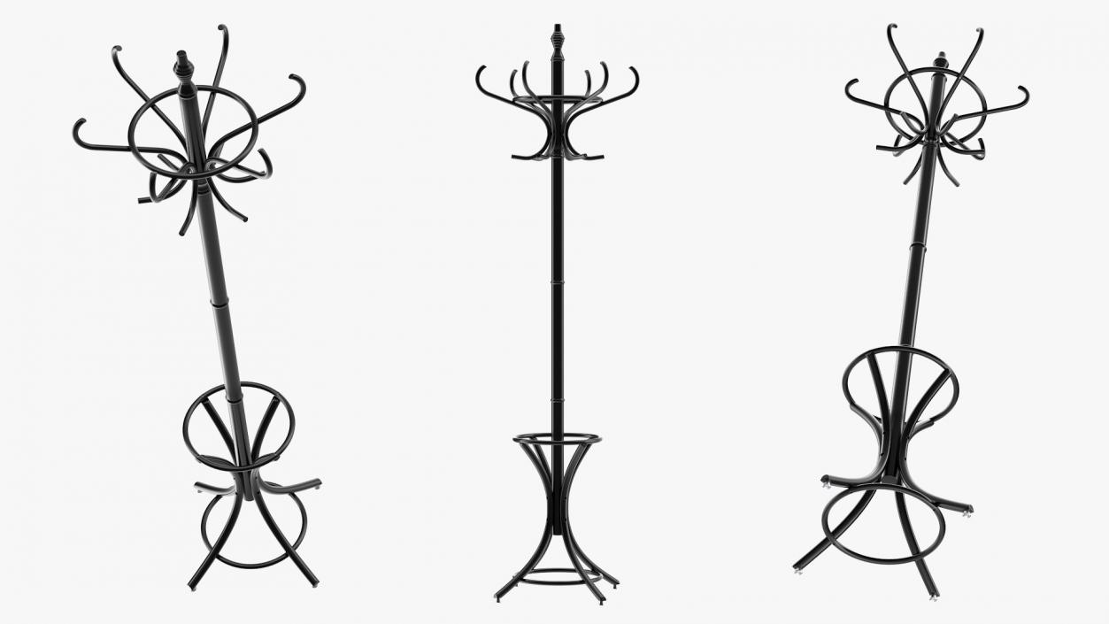 3D Black Coat Stand