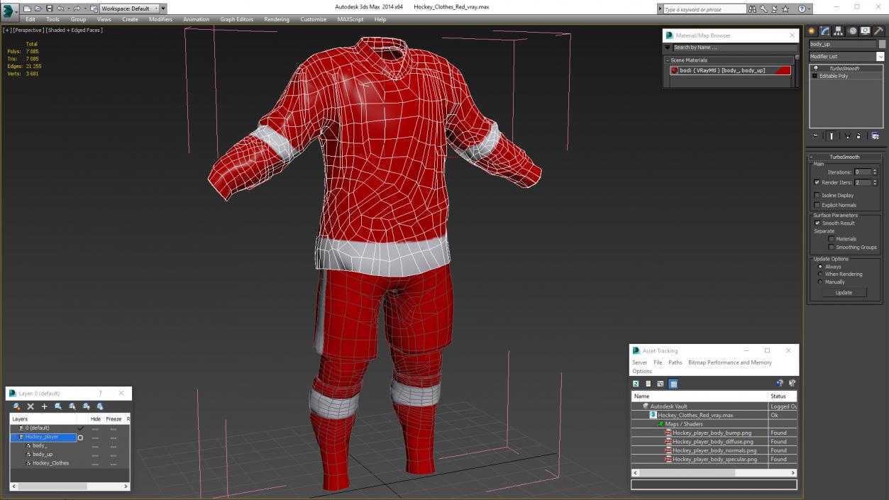 3D Hockey Clothes Red model