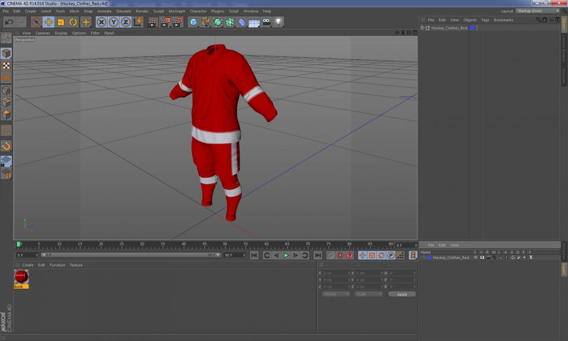 3D Hockey Clothes Red model