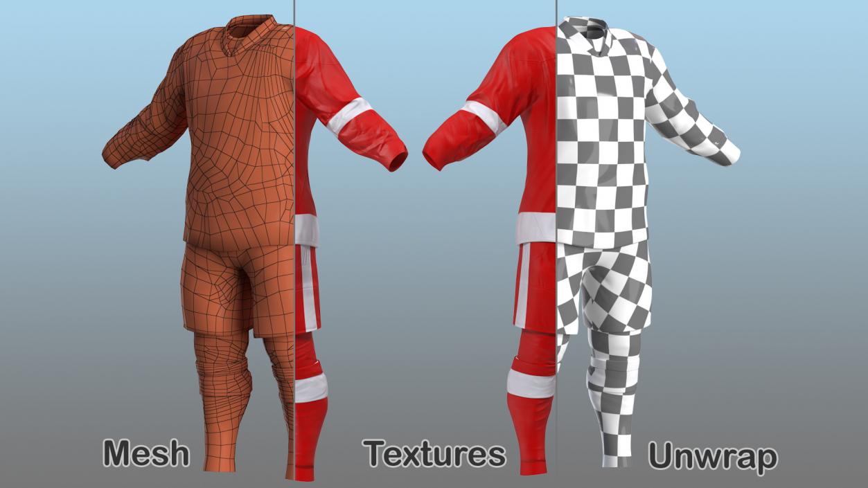 3D Hockey Clothes Red model