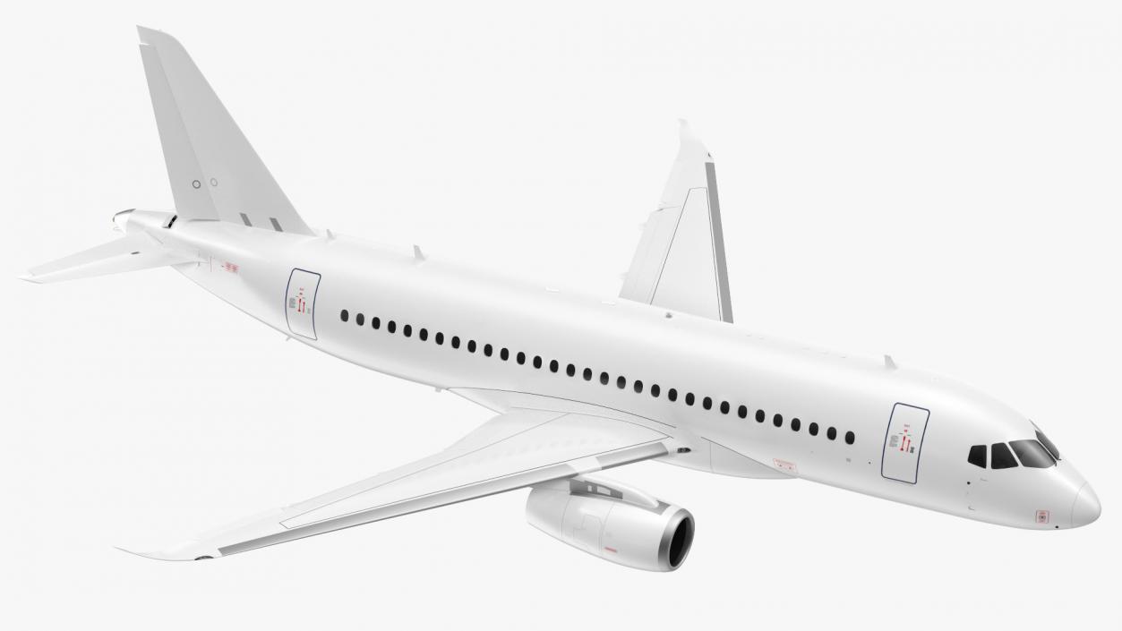 SSJ100 Aircraft Rigged 3D