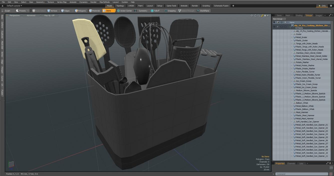 3D model 14 Pcs Cooking Kitchen Utensils Set