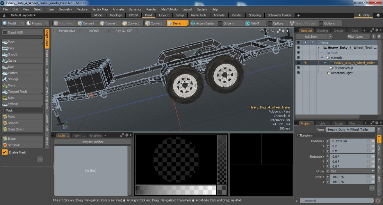 3D Heavy Duty 4 Wheel Trailer