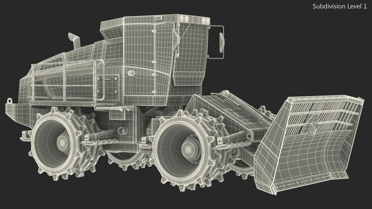 3D Landfill Waste Compactor Rigged