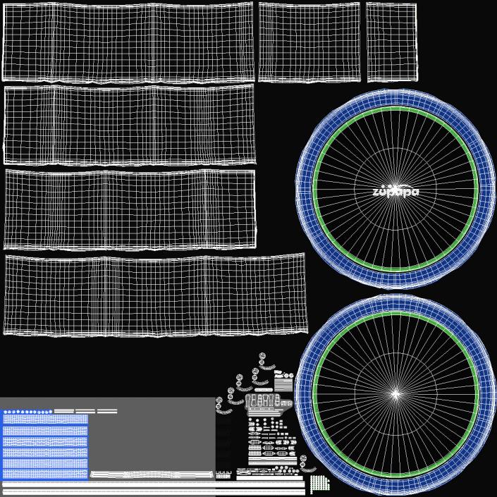 3D Zupapa 15ft Round Trampoline model