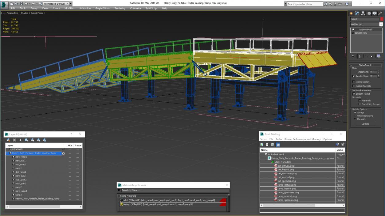 3D model Heavy Duty Portable Trailer Loading Ramp