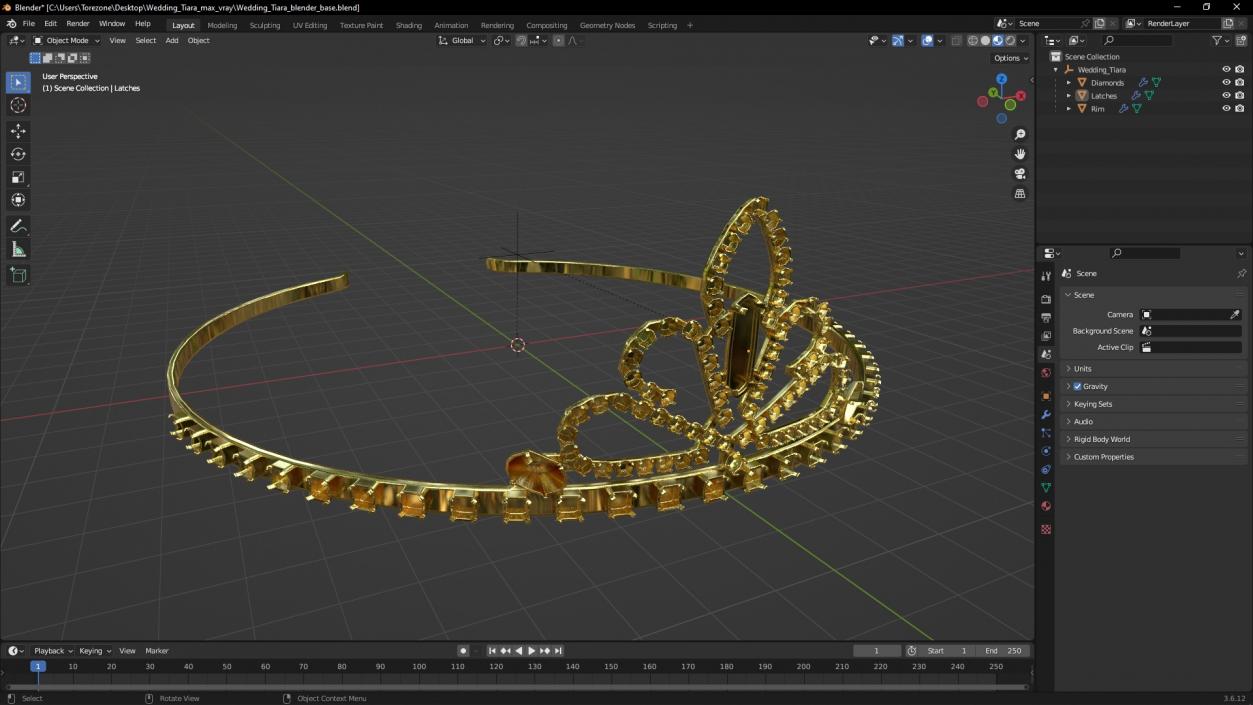 3D Wedding Tiara model