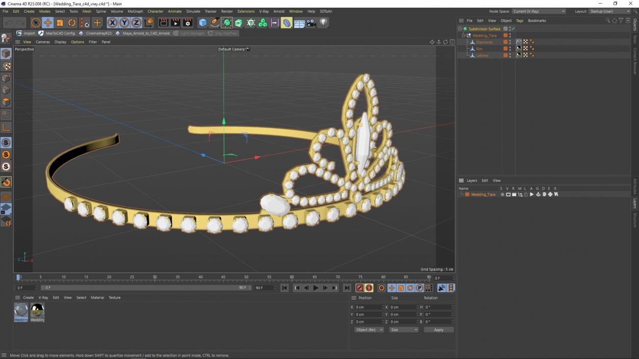 3D Wedding Tiara model