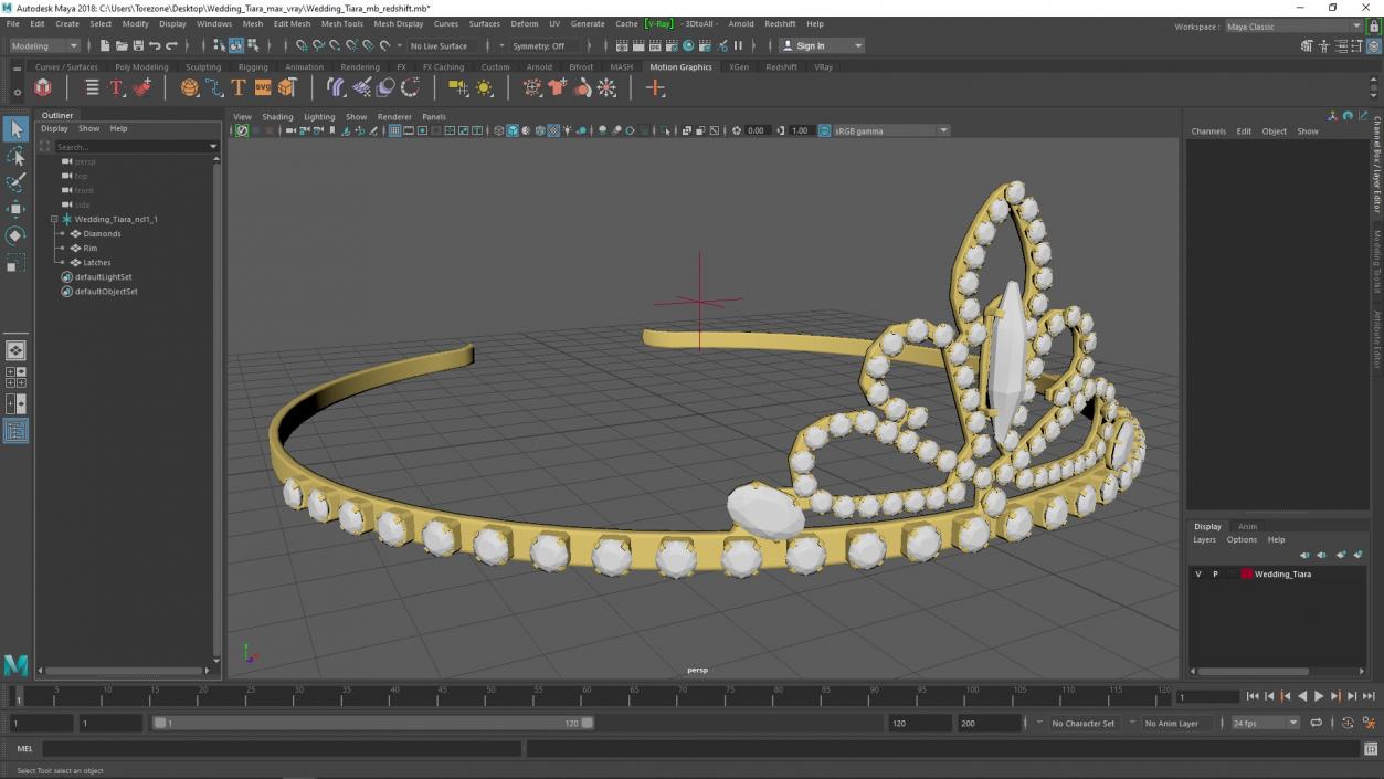 3D Wedding Tiara model