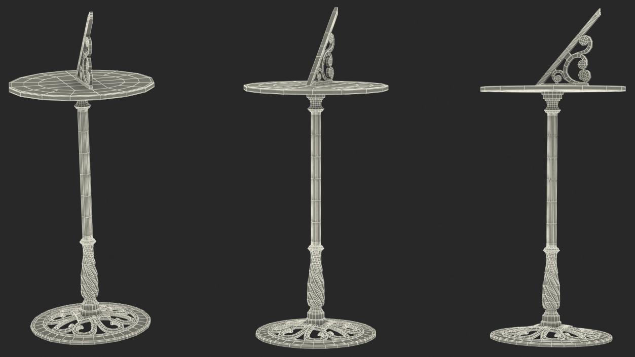 3D model Horizontal Sundial on Pedestal Base