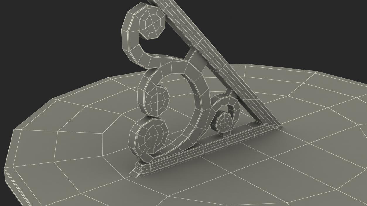 3D model Horizontal Sundial on Pedestal Base