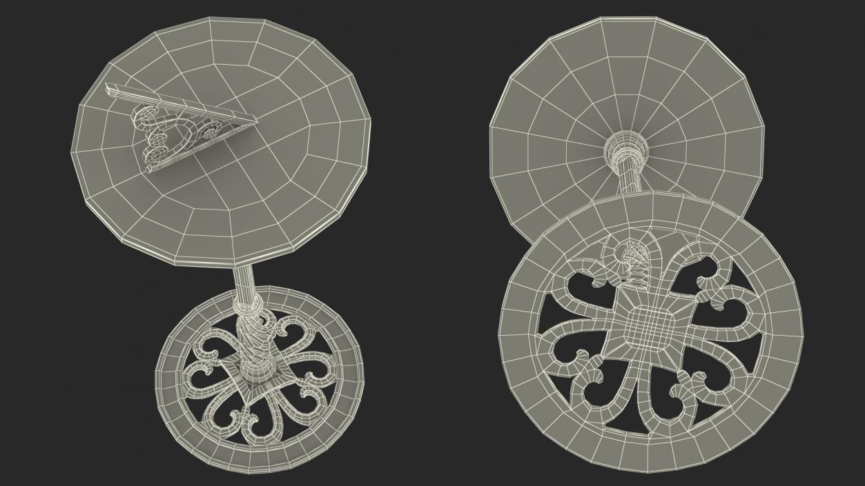 3D model Horizontal Sundial on Pedestal Base